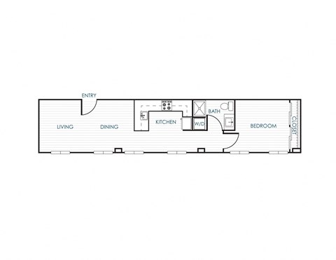 Floor plan for 1 bed, 1 bath, 780 sqft